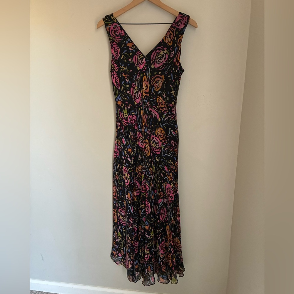 Talbots‎ 100% Silk Moody Floral Slip Dress Size 12